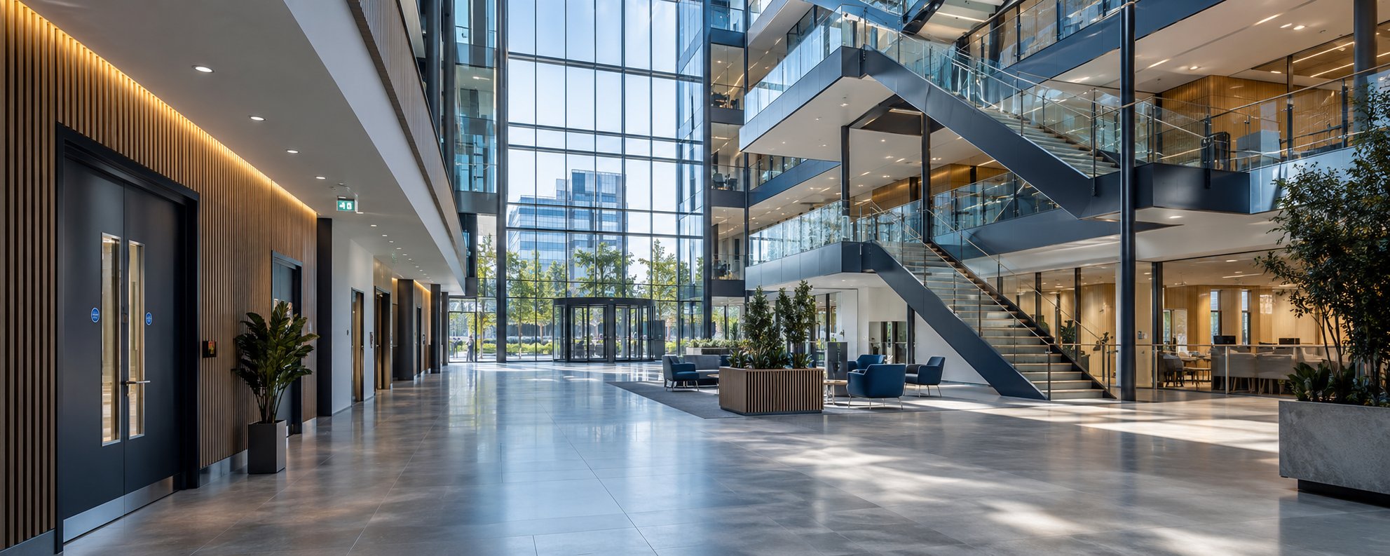 Modern commercial building atrium